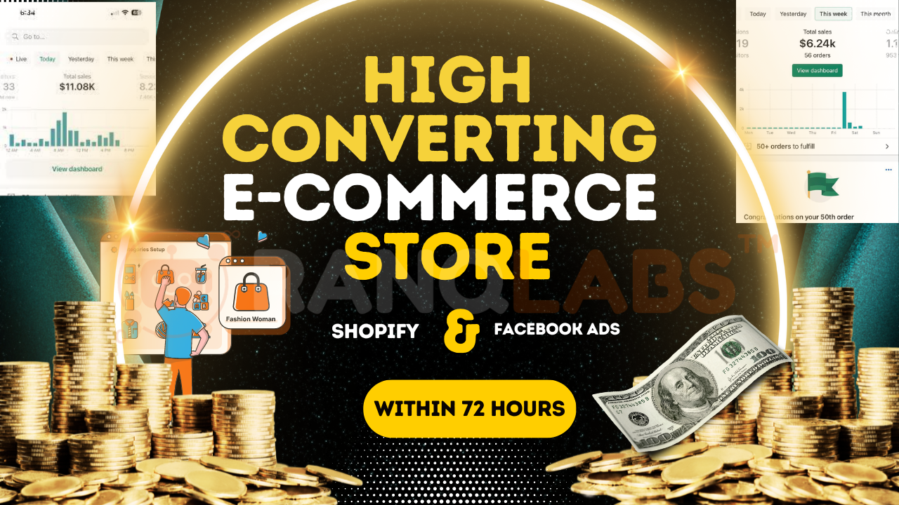 Create Highly Profitable E-Commerce Shopify Dropshipping Website with Facebook Ads Setup