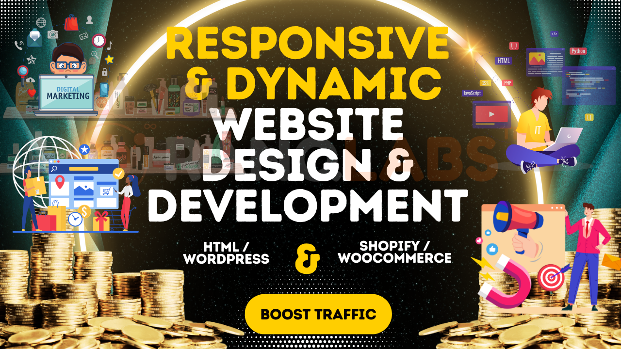 End-to-End Responsive & Dynamic Website Development (Shopify, HTML, & WordPress)