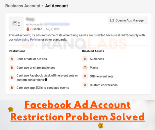 Fix Restricted Ads Account with Verified Business Manager Account